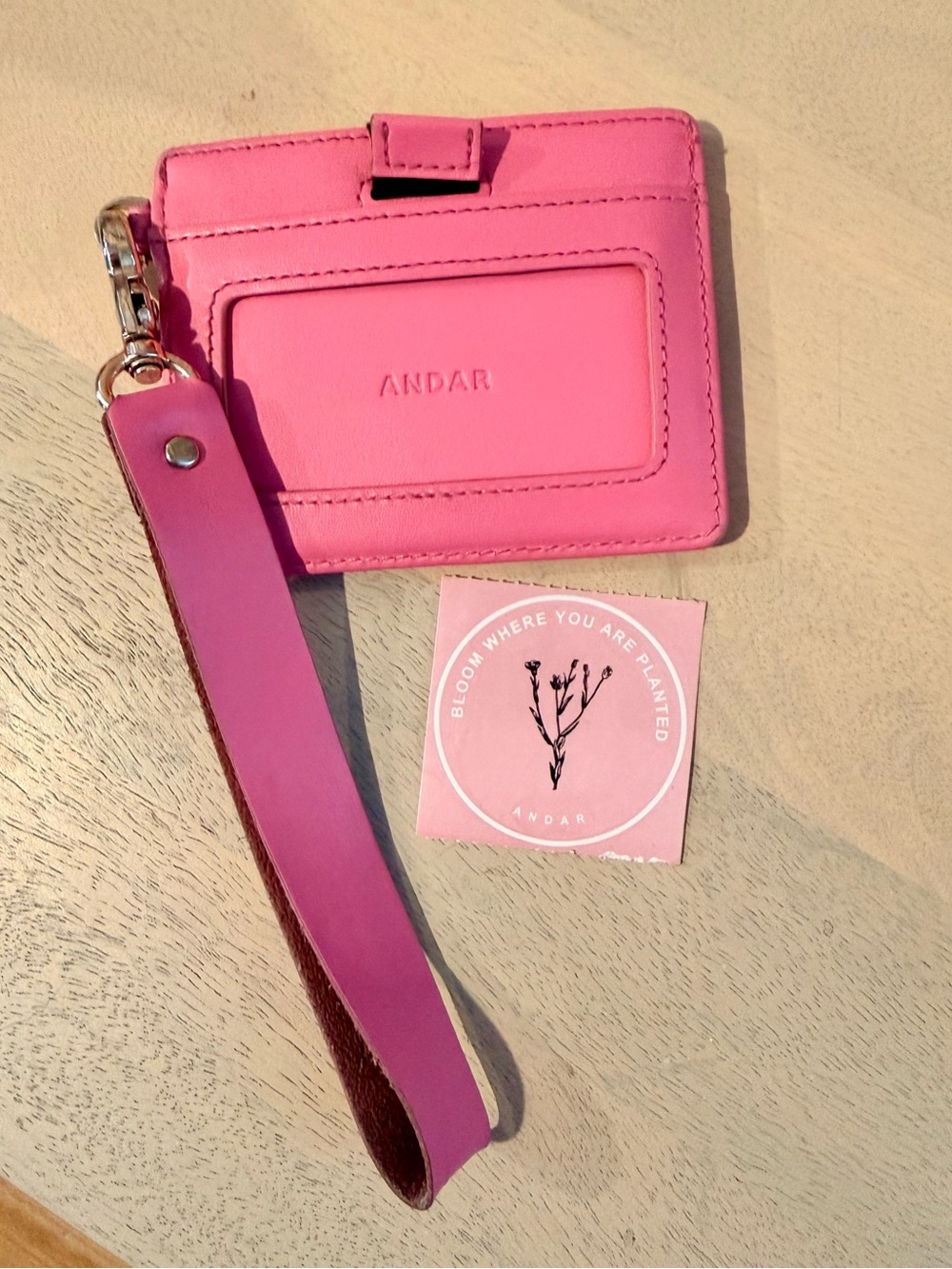 Andar Denner Pink Leather Wristlet